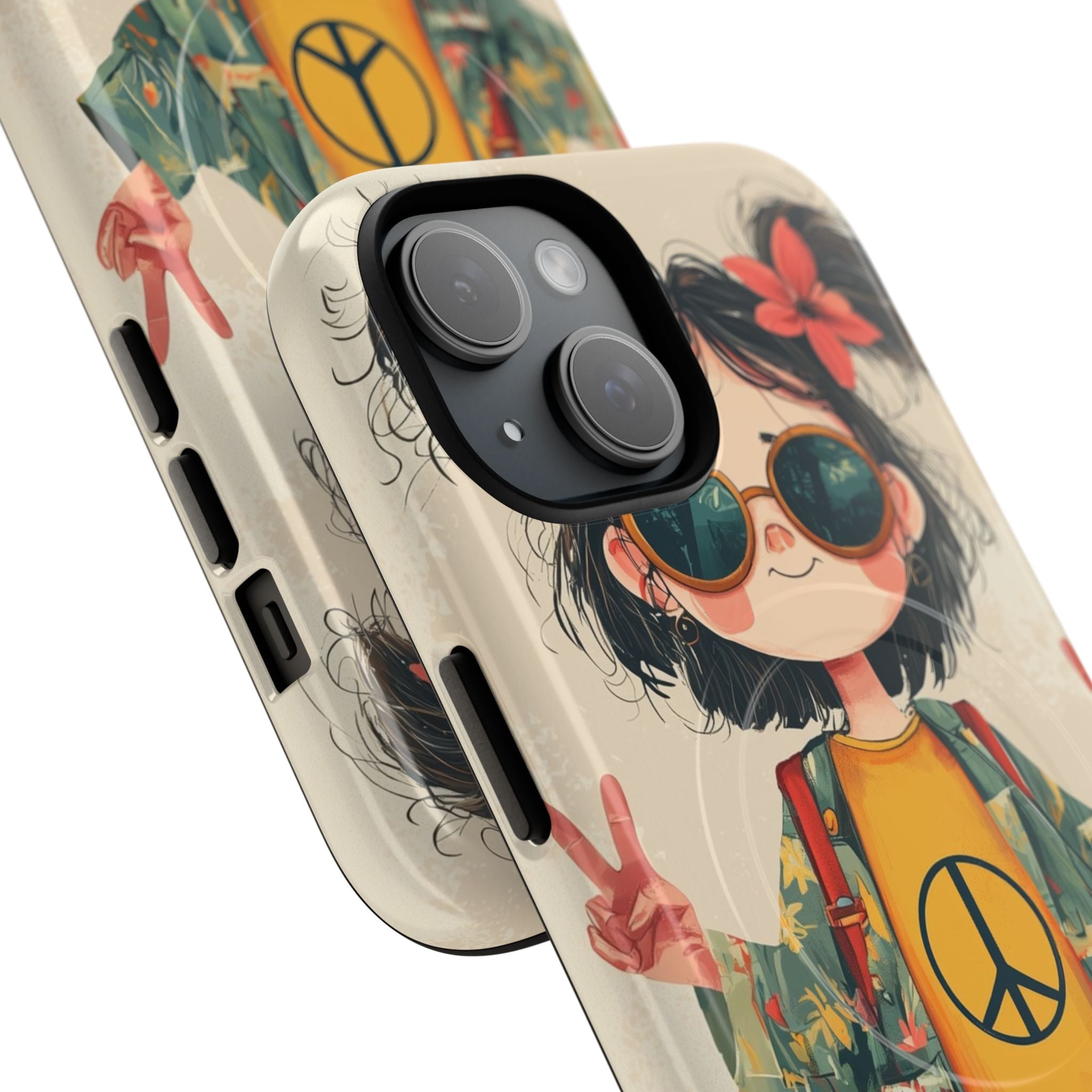 Peace Pigtails iPhone 15 Case - Tough+