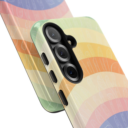 Pastel Rainbow Bands Samsung S25 Case - Tough