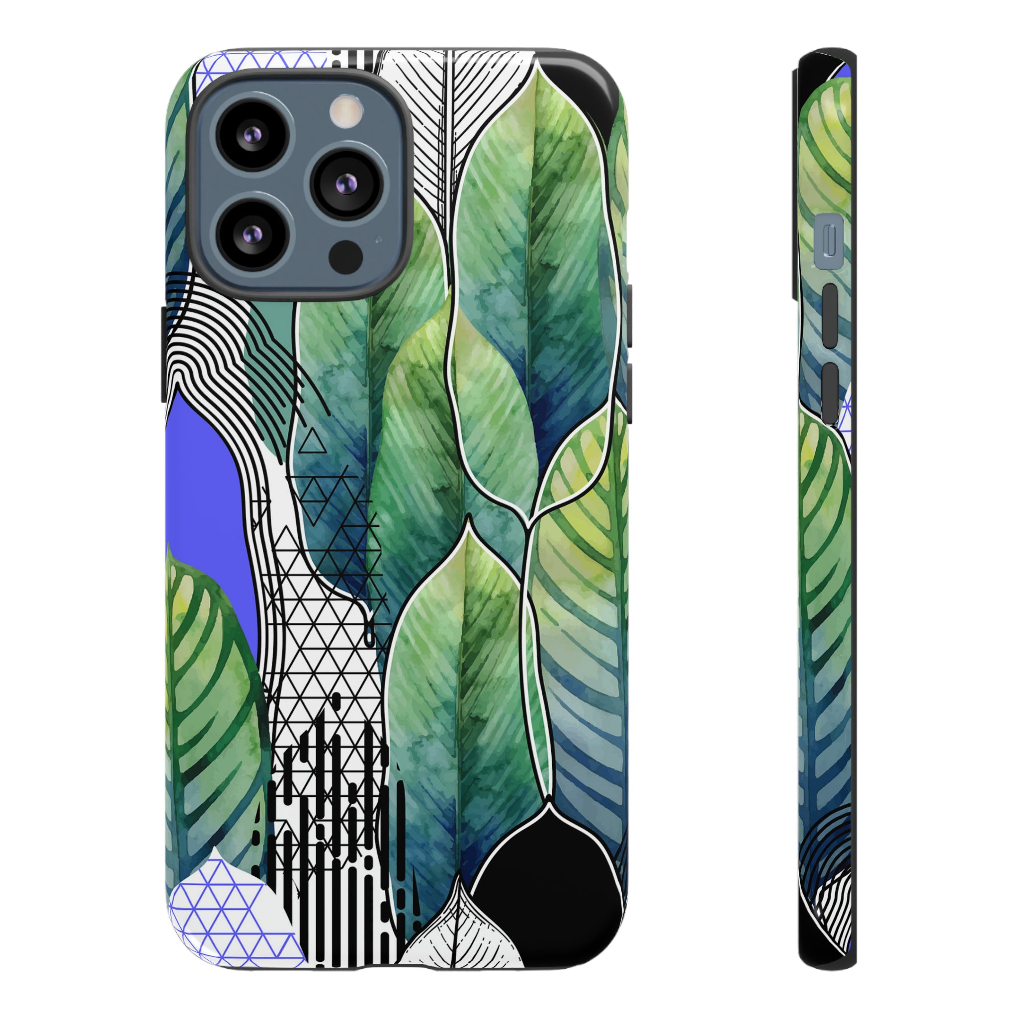 Watercolor Green Leafs - Protective Phone Case