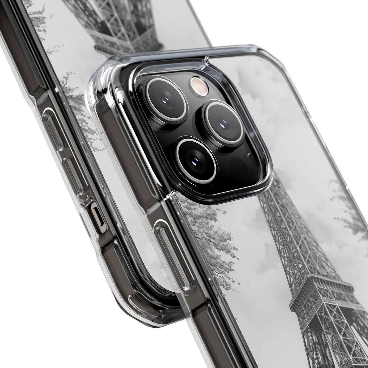 Parisian Monochrome Majesty – Handyhülle für iPhone (Clear Impact – Magnetisch)