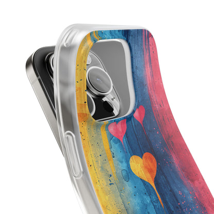 Hearts Watercolor Art - Flexi iPhone 16 Phone Case