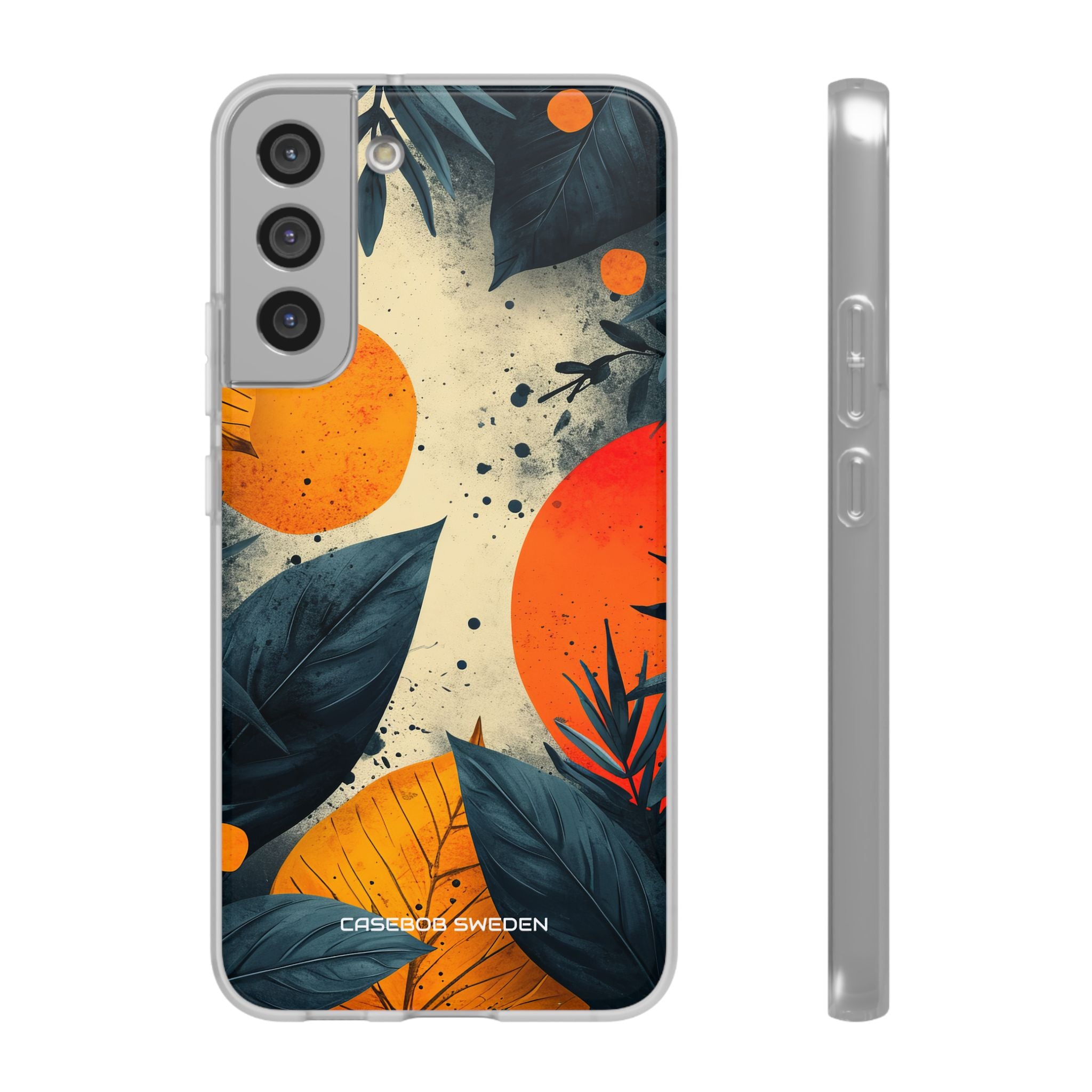 Tropical Blue Leaves - Flexi Samsung S22 Phone Case