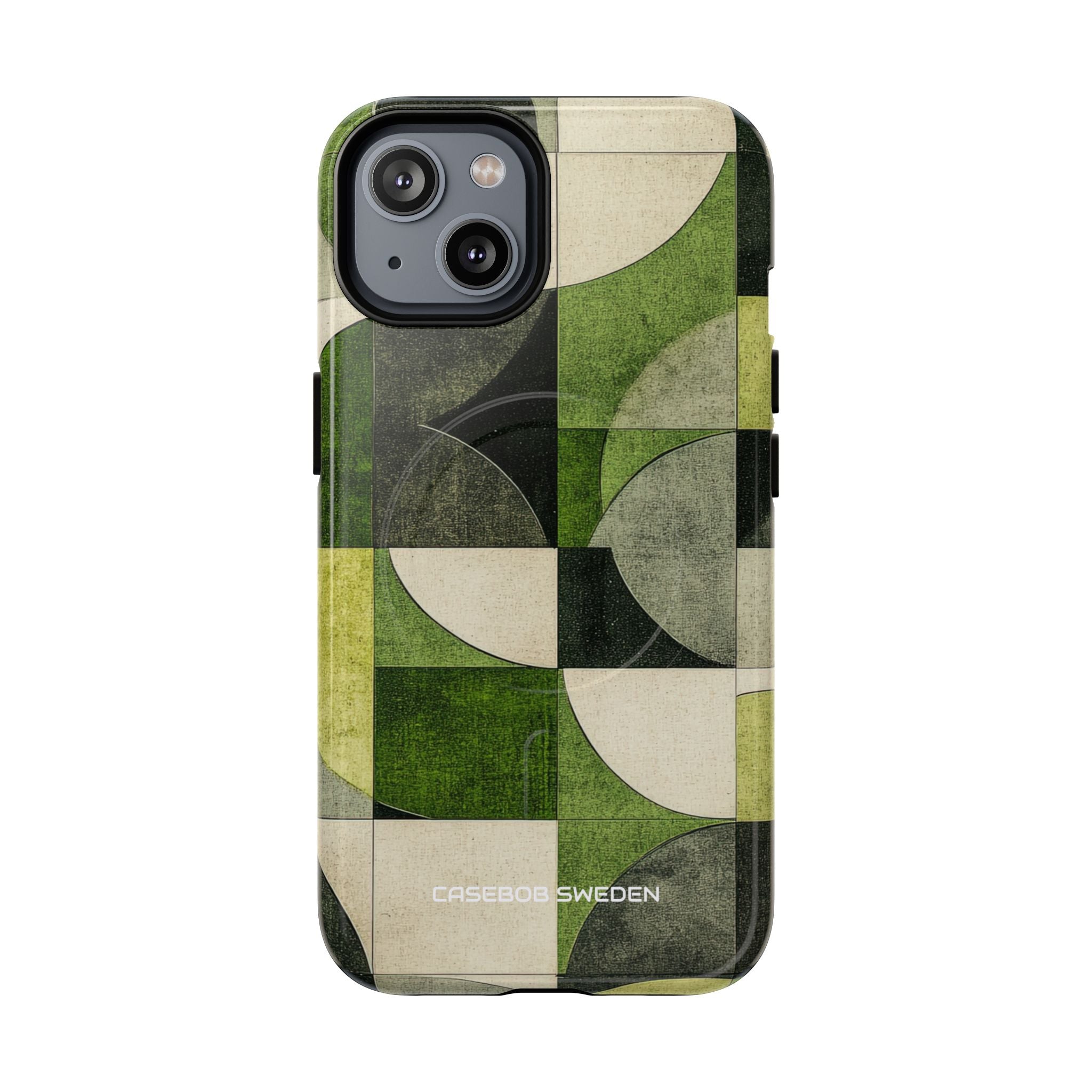 Green Geometric Harmony - Tough+ iPhone 14 Phone Case