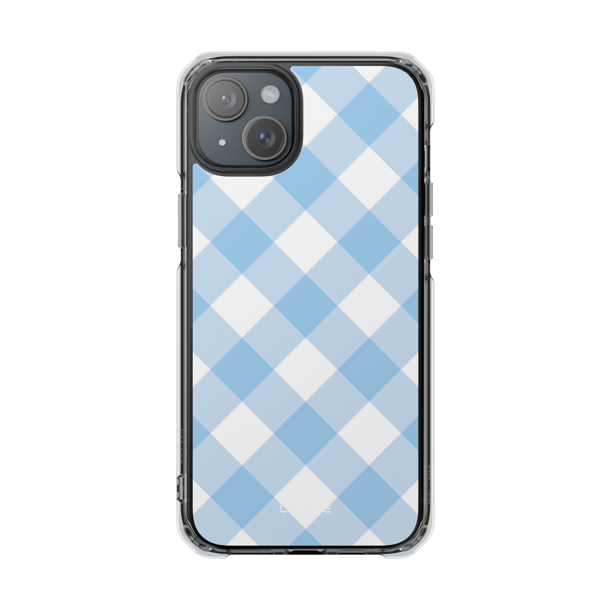 Soft Blue Gingham Elegance iPhone Case - Impact