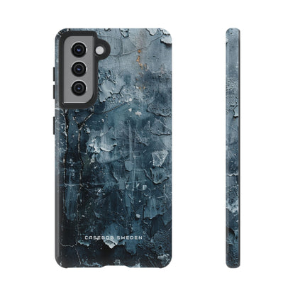 Weathered Blue Tapestry with Cracked Layers  Samsung S21 - Tough Phone Case