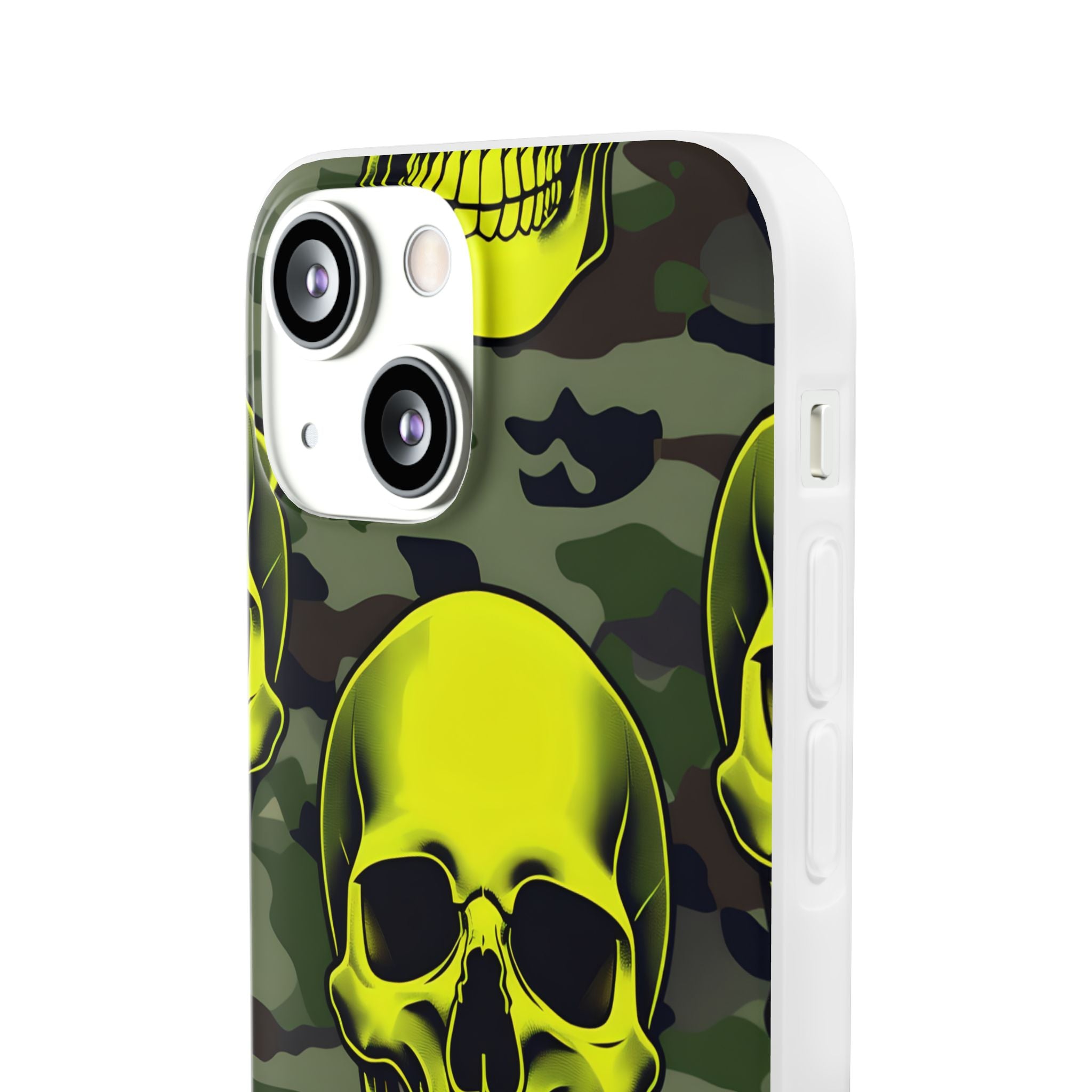 Neon Skull Camo iPhone 13 mini Case - Soft