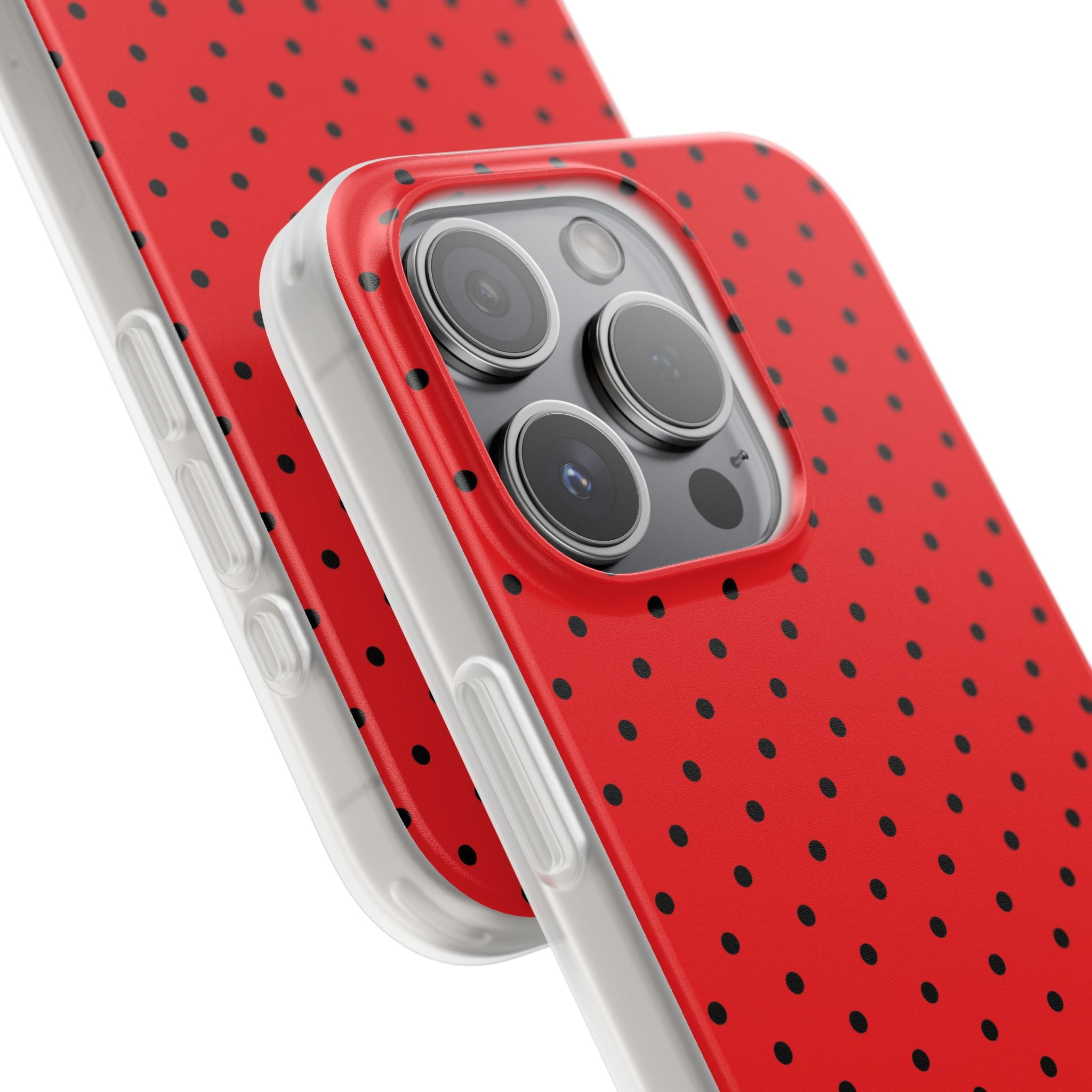 Crimson Dot Matrix iPhone 15 Pro Case - Soft
