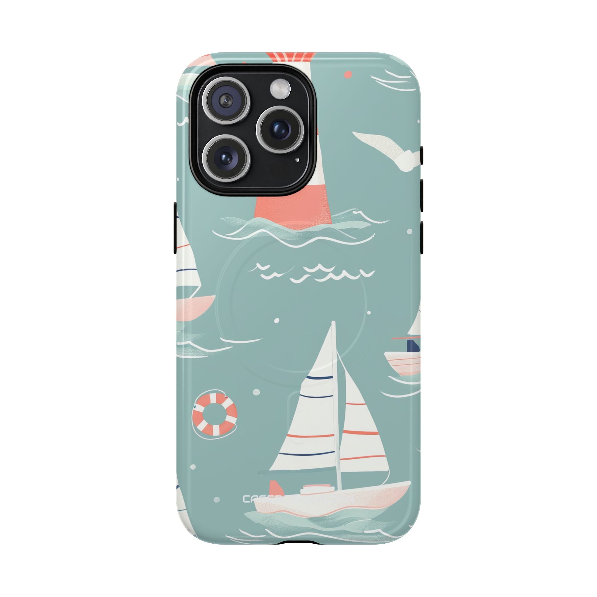 Lighthouse Nautical Charm - Tough + MagSafe® iPhone 15 Phone Case