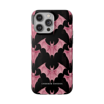 Gothic Pink Bats Aflame iPhone 14 - Flexi Phone Case