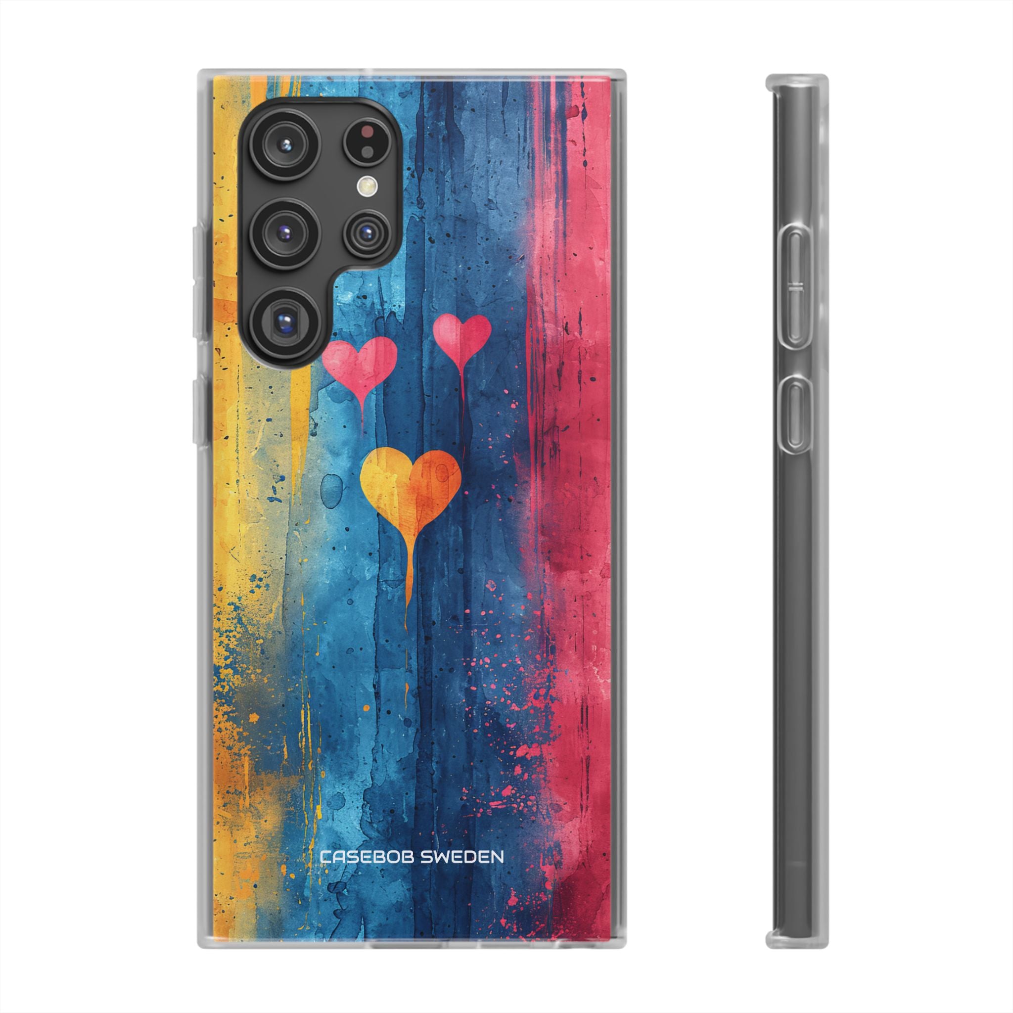 Hearts Watercolor Art - Flexi Samsung S22 Phone Case