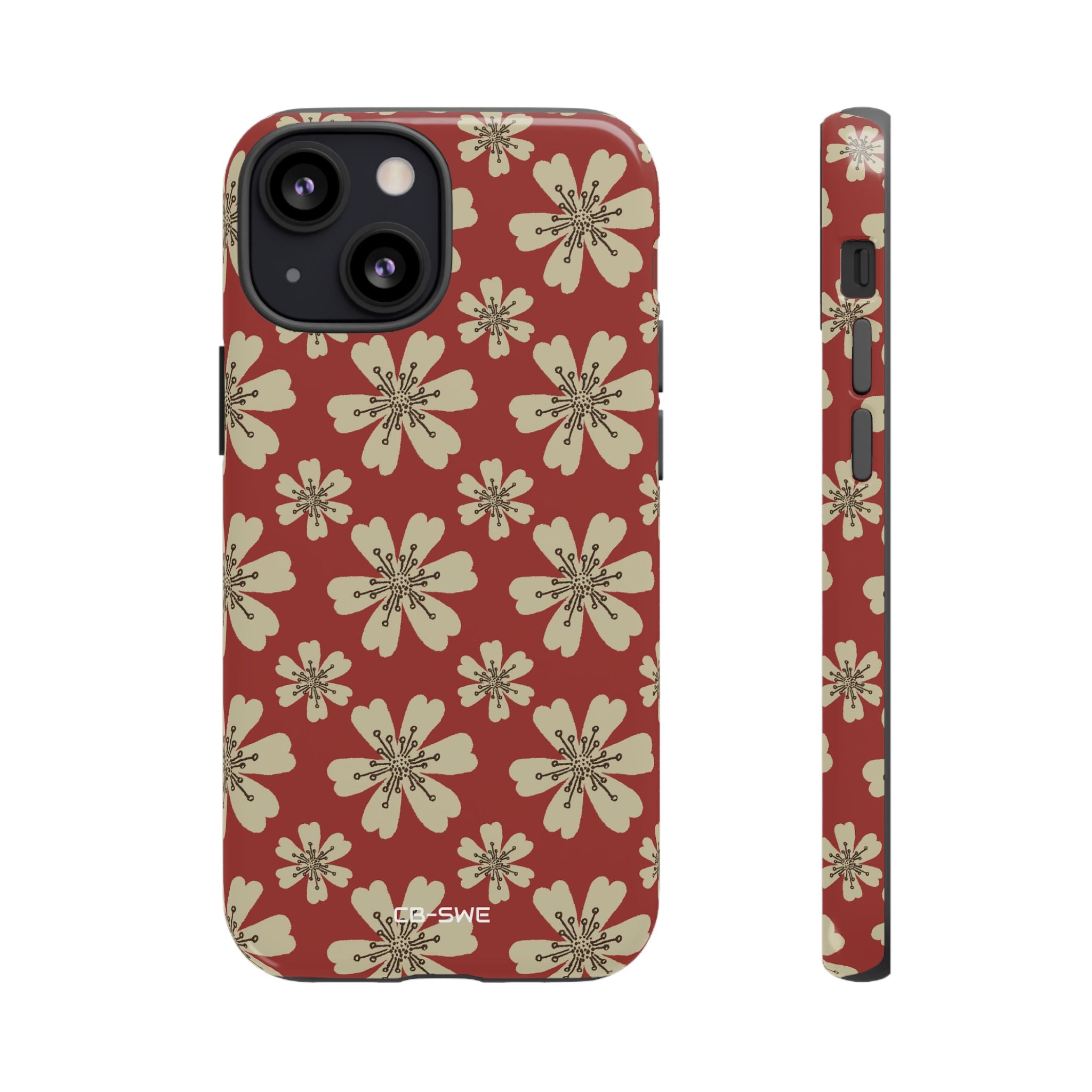 Retro Red Florals - iPhone Case