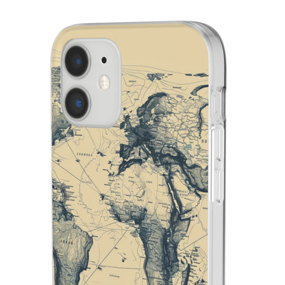 Vintage World Map | Flexible Phone Case for iPhone