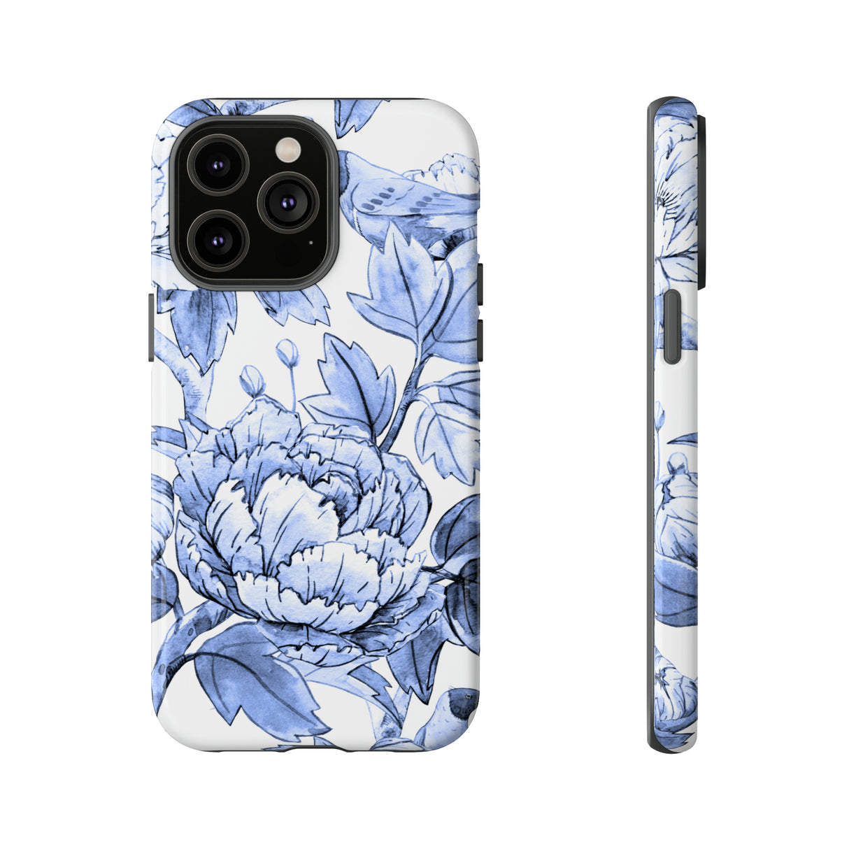 Watercolor Blue Floral - Protective Phone Case