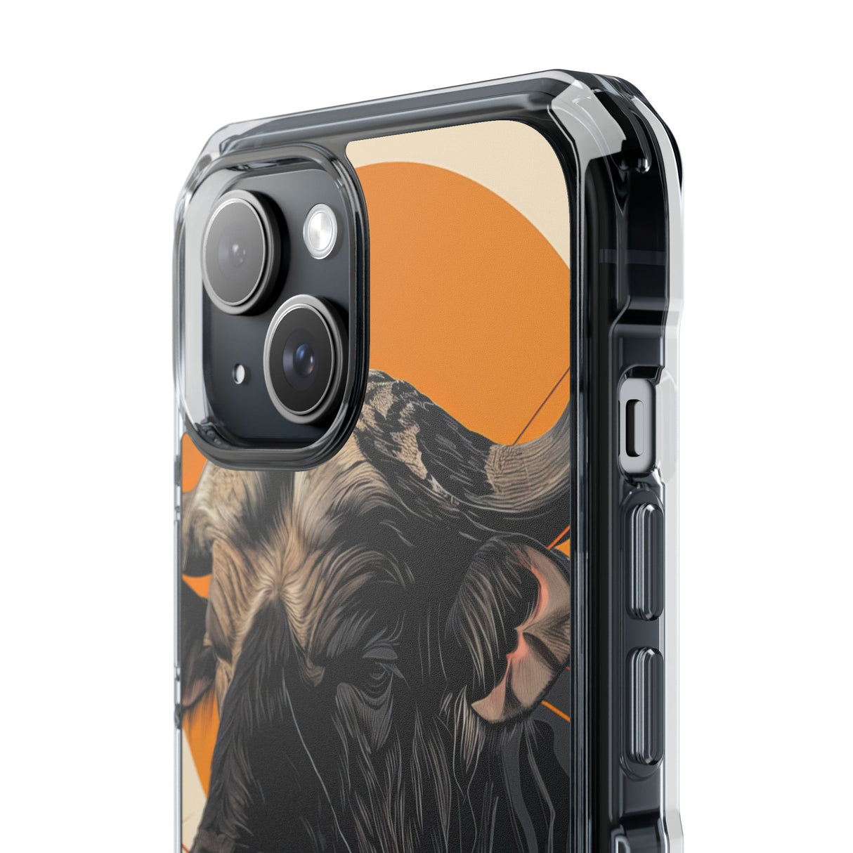 Majestic Buffalo Sun - Phone Case for iPhone (Clear Impact - Magnetic)