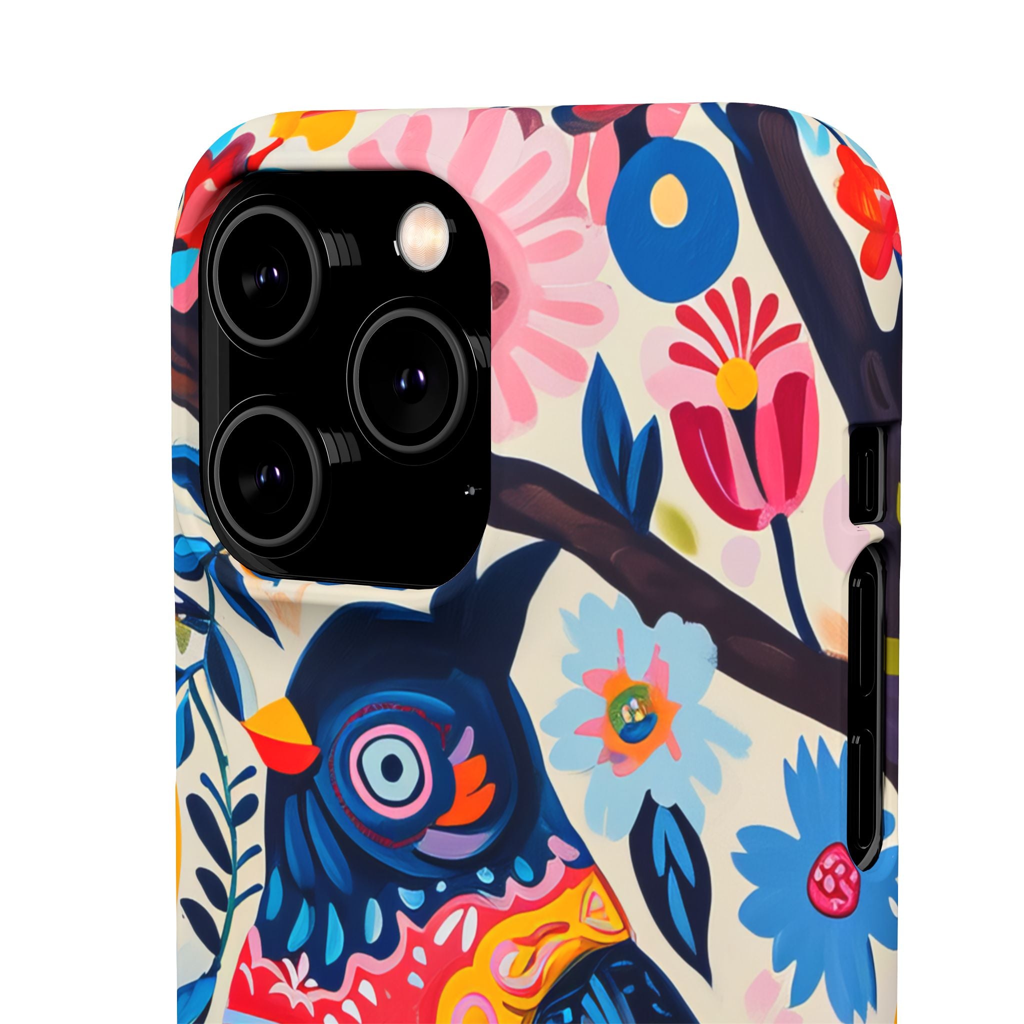 Whimsical Vintage Owl with Floral Charm iPhone 14 - Slim Phone Case