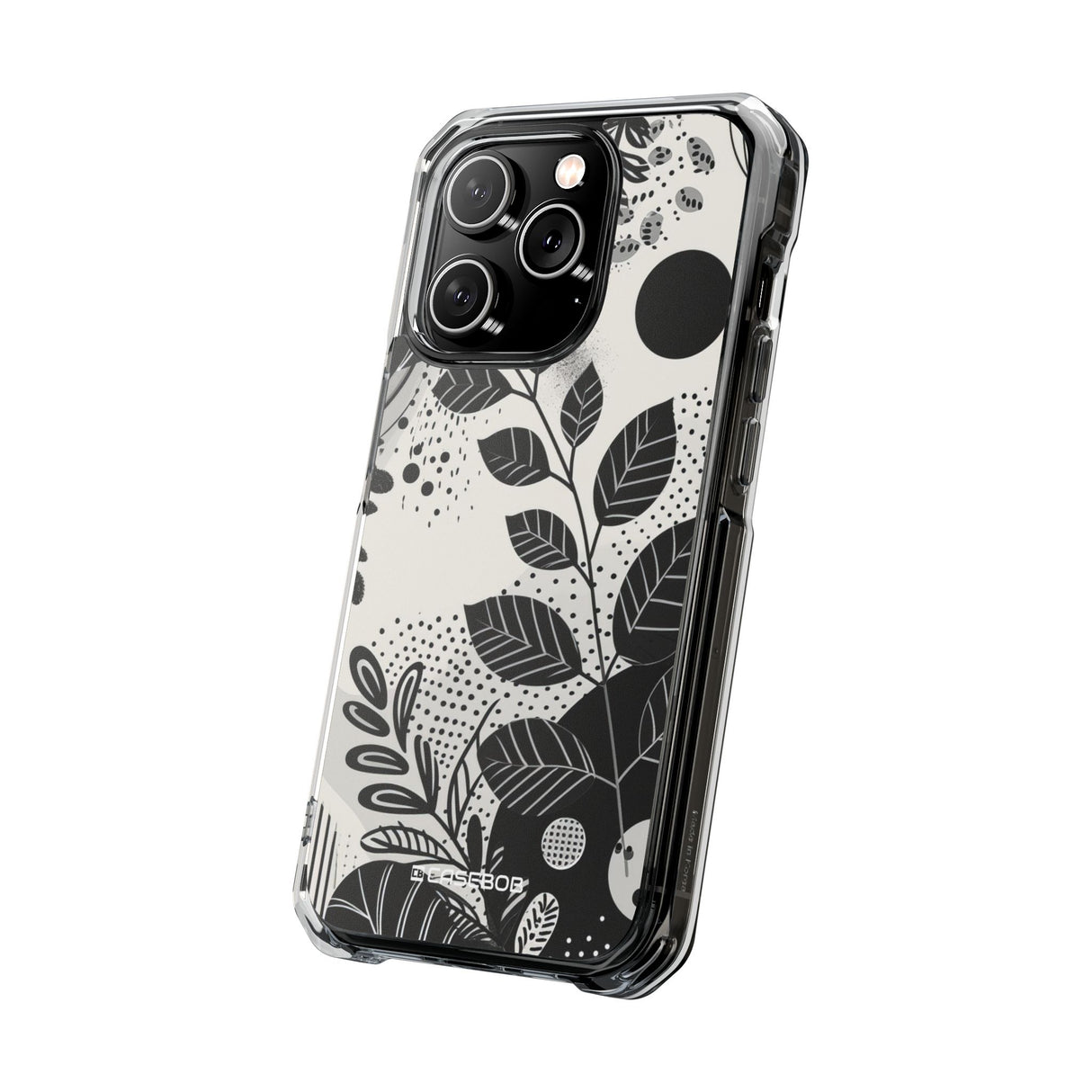 Botanische Abstraktion – Handyhülle für iPhone (Clear Impact – Magnetisch)