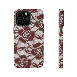 Red Lace Gothic Flower - Protective Phone Case