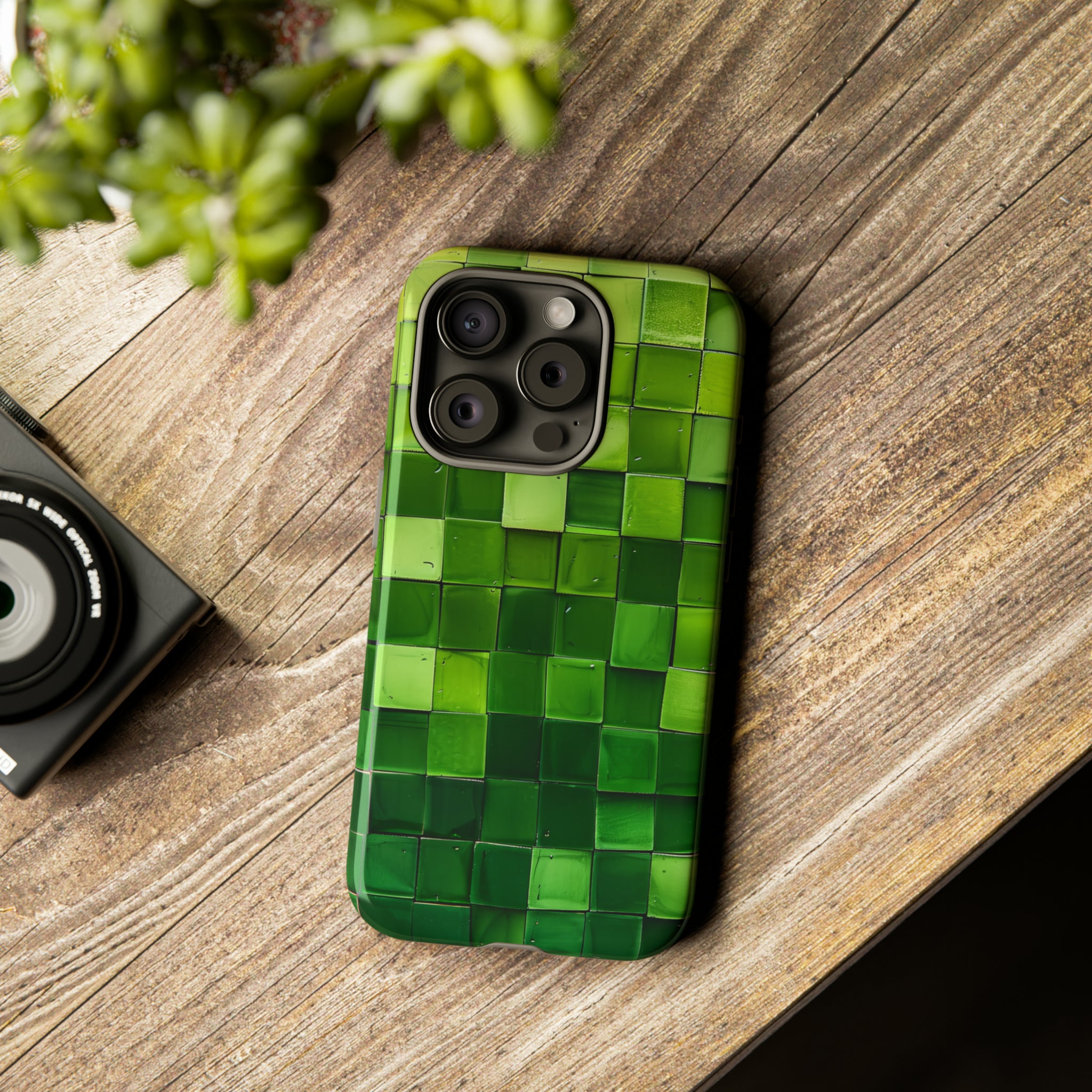 Emerald Square: Green Gradient - Protective Phone Case