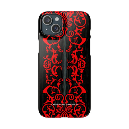 Gothic Crimson Symmetry iPhone 15 - Slim Phone Case