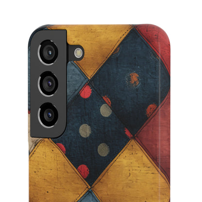 Blue Red Patchwork - Slim Samsung S22 Phone Case