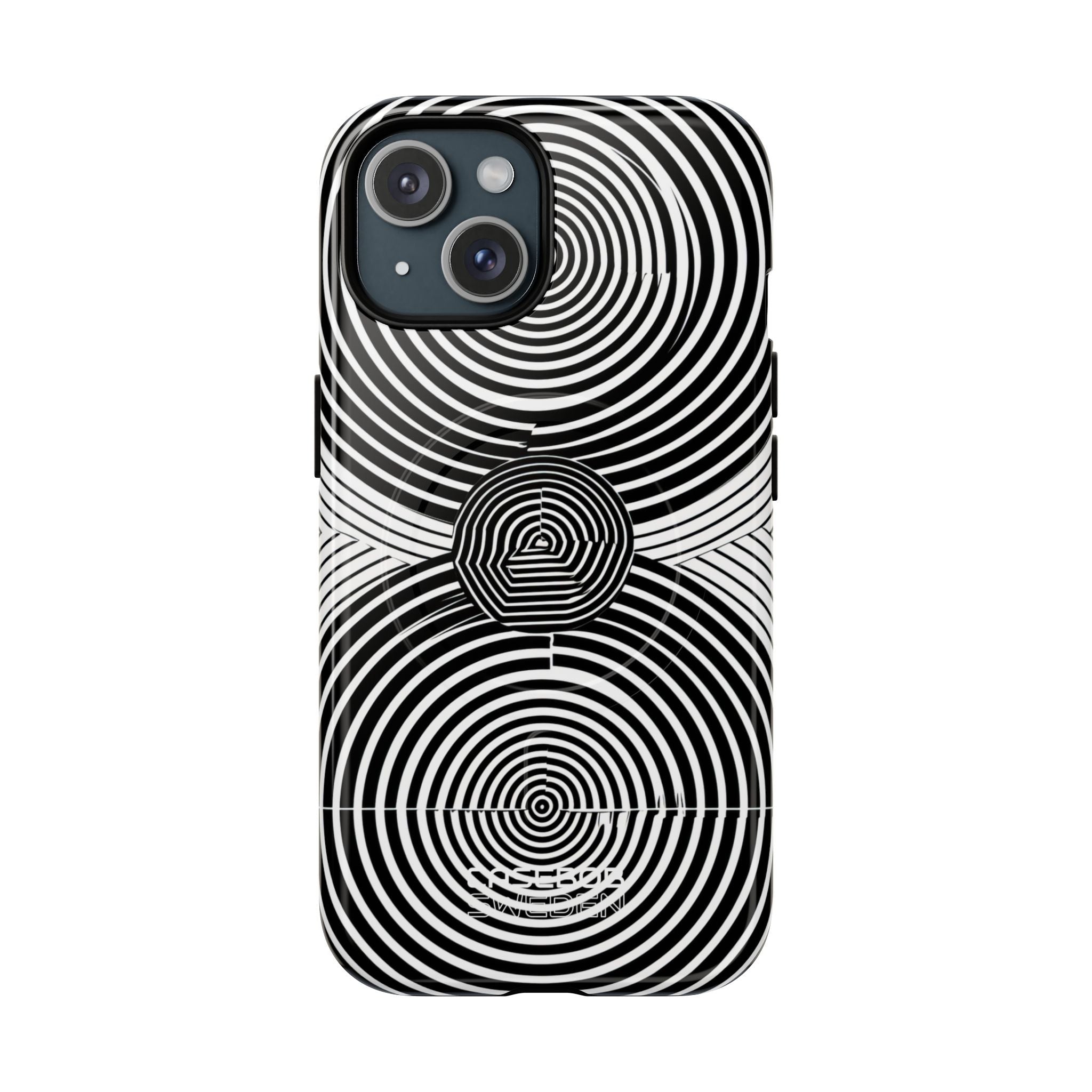 Monochrome Spiral Motion iPhone 15 – Tough+