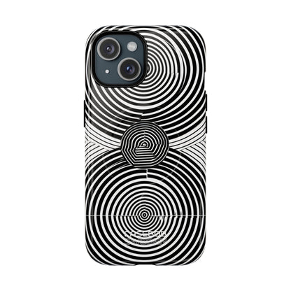 Monochrome Spiral Motion iPhone 15 - Tough+