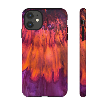 Orange Flow Ink Art iPhone Case (Protective) iPhone 11 Matte Phone Case