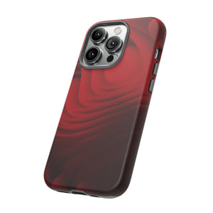 Red Center Waves - Protective Phone Case