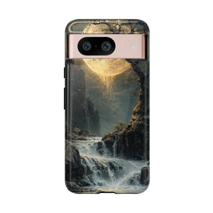 Moonlit Waterfall Silence - Protective Phone Case