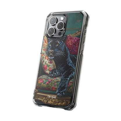 Panther on Vintage Chaise iPhone Case - Impact