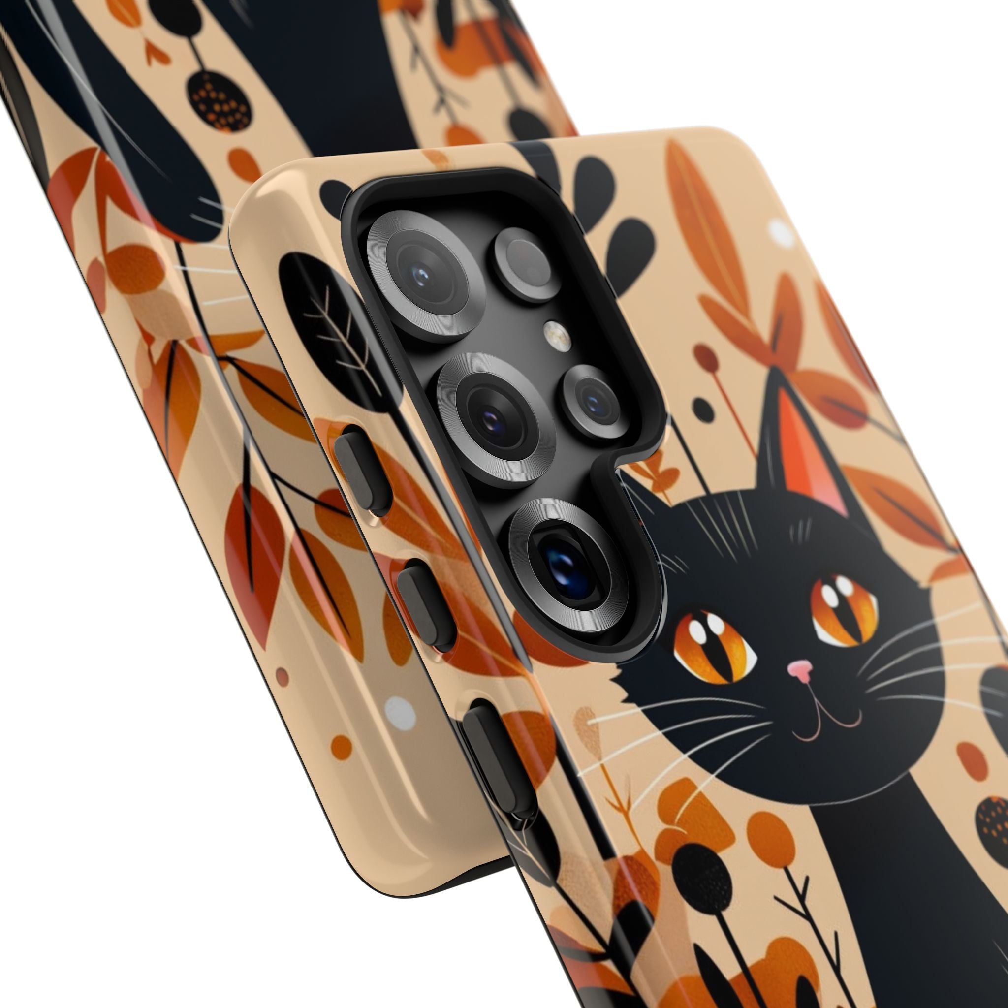 Black Cat Glow Samsung S25 Ultra Case - Tough