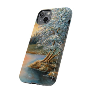 Oil Panting - Sunset on the lake - Protective Phone Case