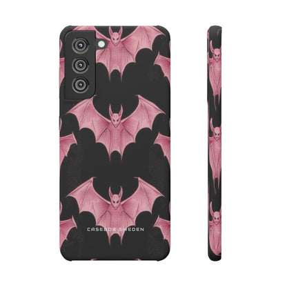 Gothic Pink Bats Aflame Samsung S21 - Slim Phone Case