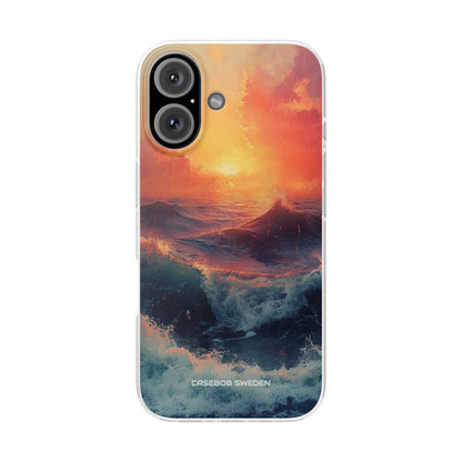 Ocean Sunset Waves - Flexi iPhone 16 Phone Case