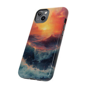 Pastel Waves at Sundown - Protective Phone Case