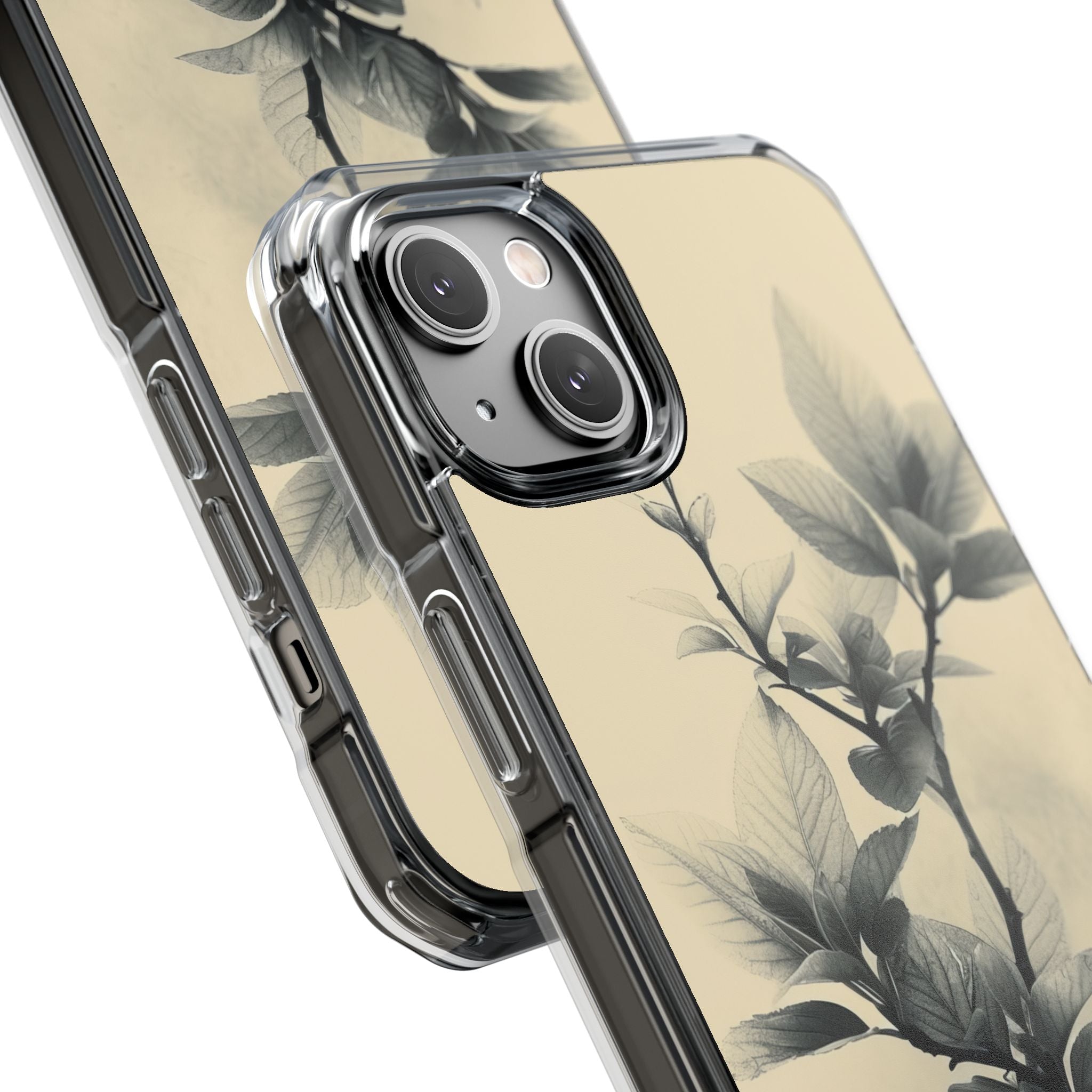 Beige Branch Art - Clear Impact iPhone 14 Phone Case