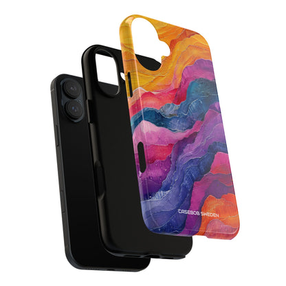 Vibrant Abstract Waves - Tough iPhone 16 Phone Case