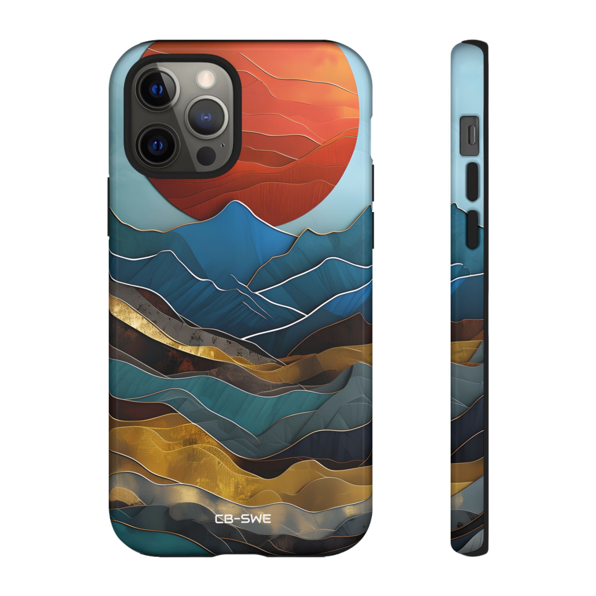 Sunset Geometry Waves - iPhone Case