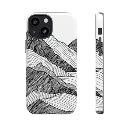 Abstract Mountain Line Art - Protective Phone Case