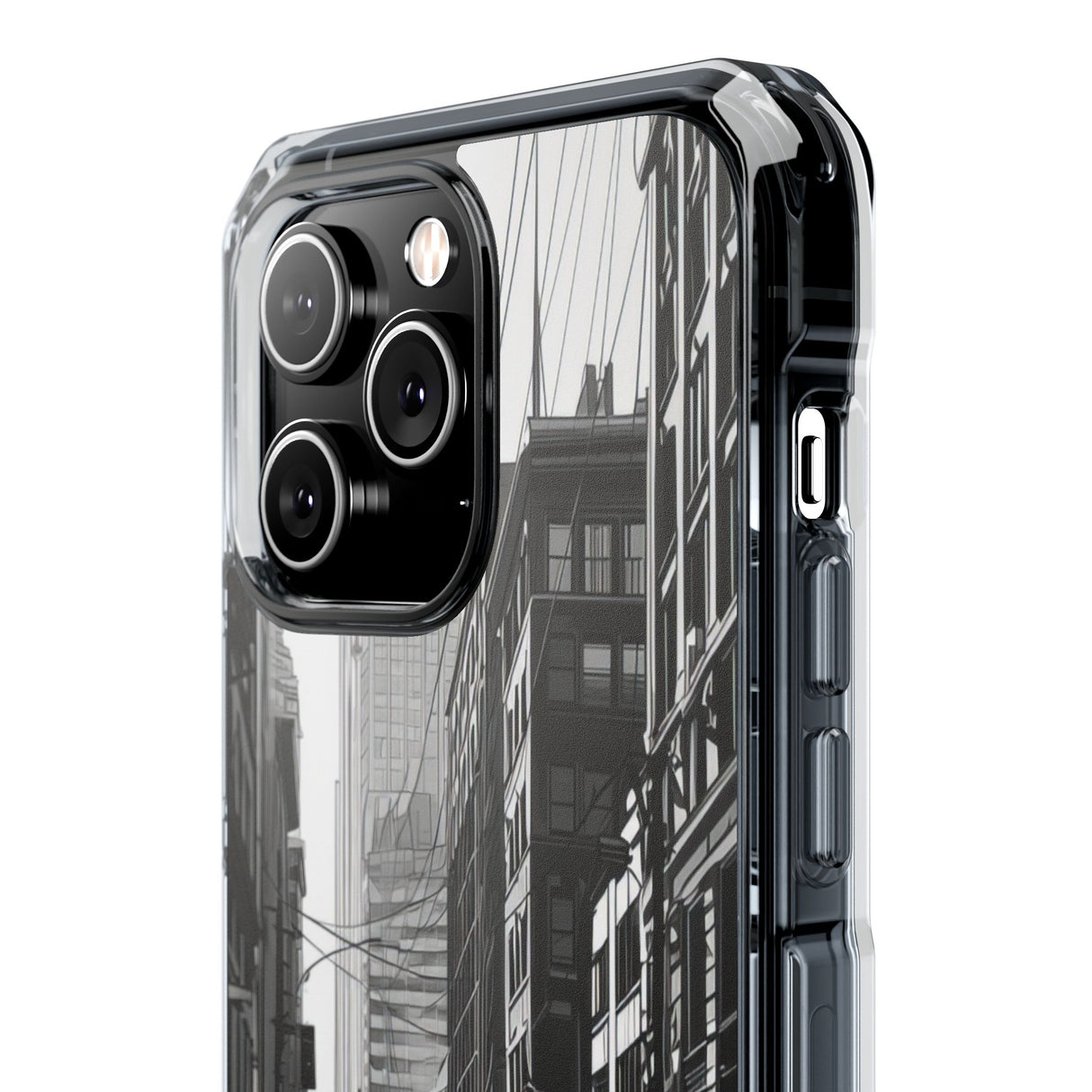 Noir Urban Serenity - Phone Case for iPhone (Clear Impact - Magnetic)