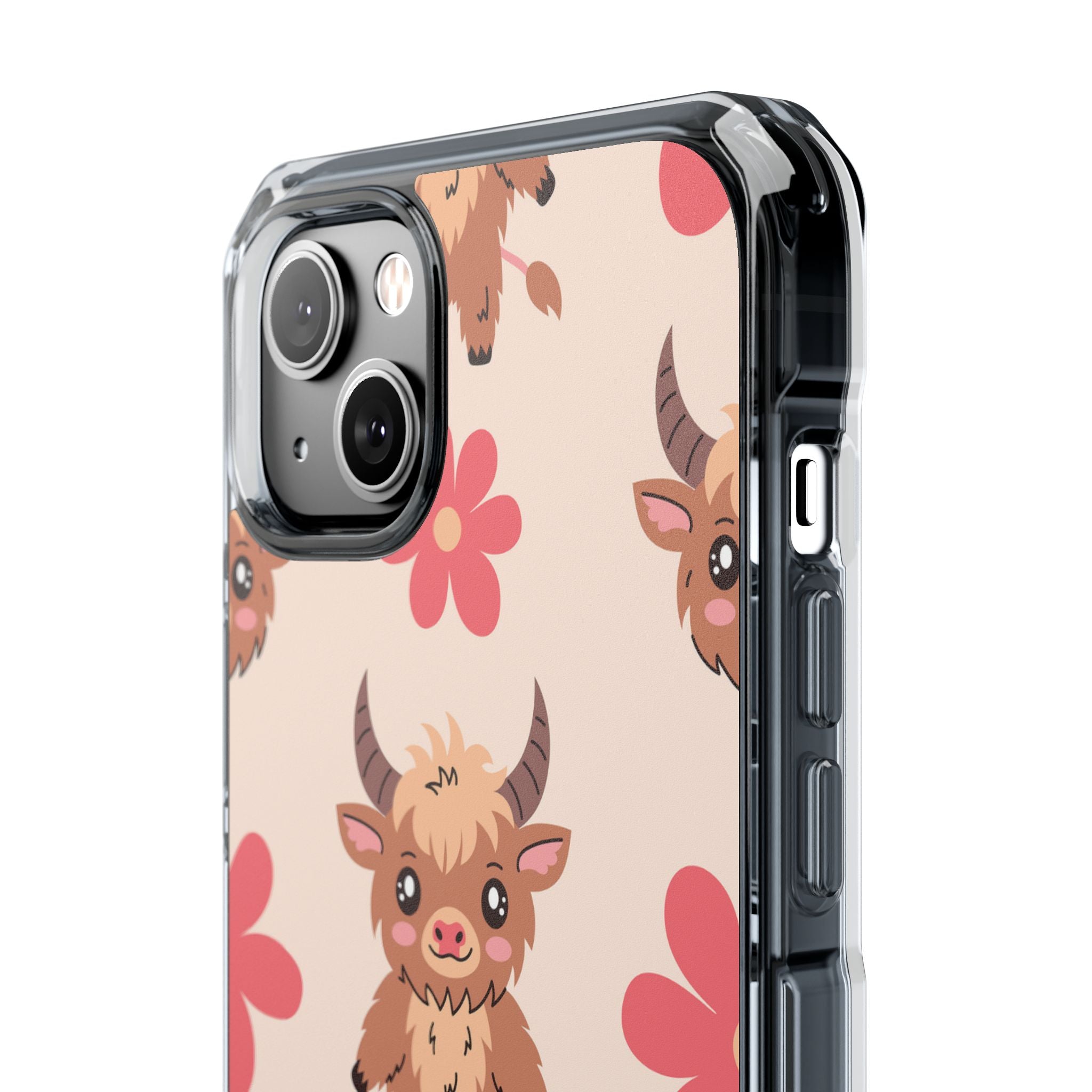 Cute Cattle & Flowers iPhone Case - Impact