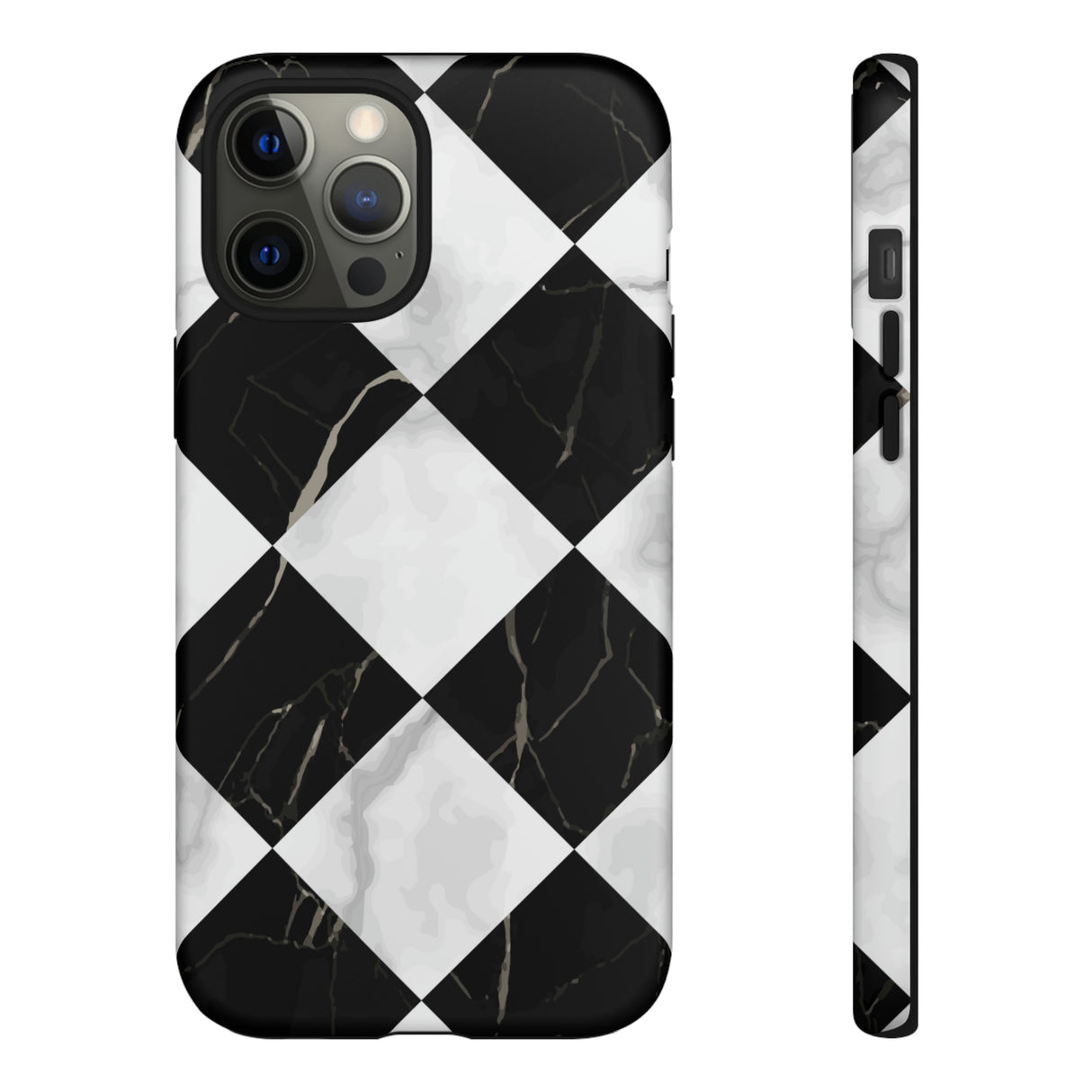 Check Marble - Protective Phone Case