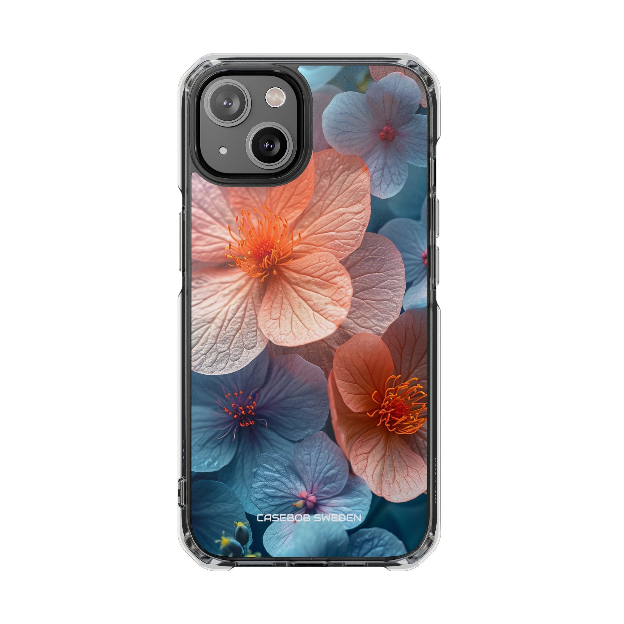 Peach Blossom Serenity - Clear Impact iPhone 14 Phone Case