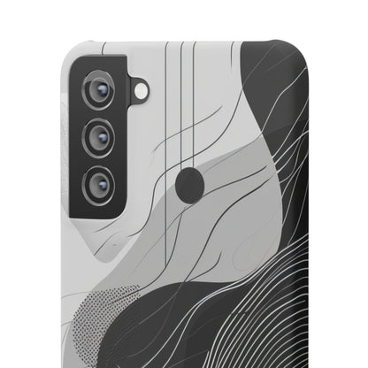 Fluid Rhythms: Monochrome Line Flow Samsung S21 - Slim Phone Case