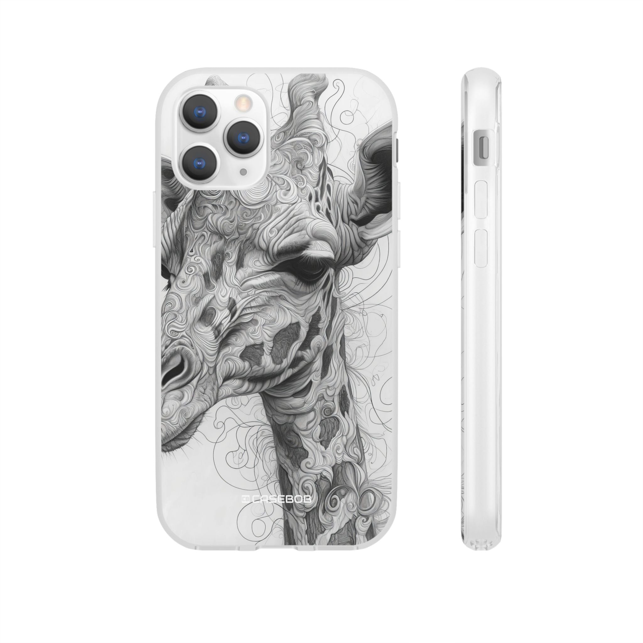 Monochrome Giraffe | Flexible Phone Case for iPhone