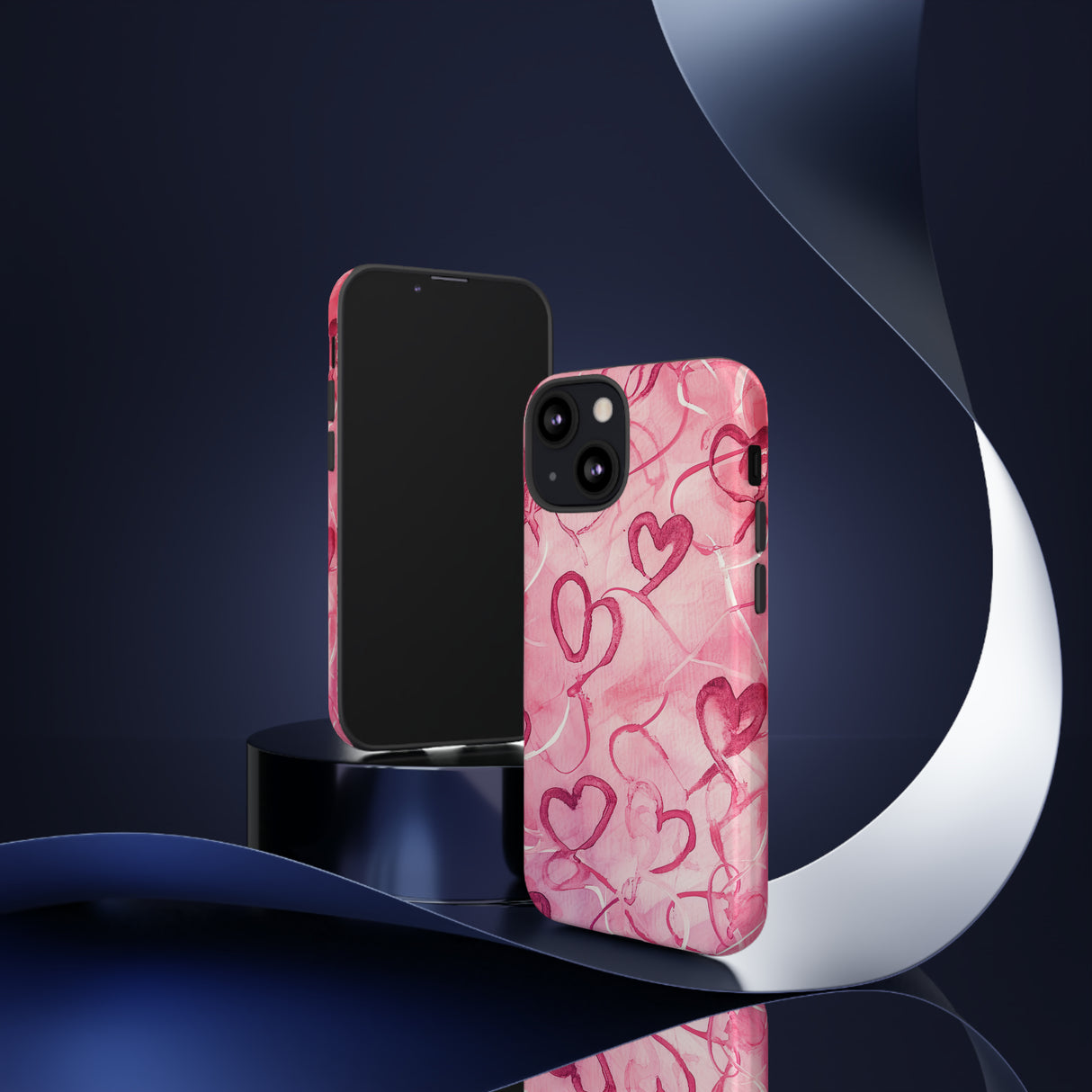 Intertwined Hearts & Cupid - Protective Phone Case