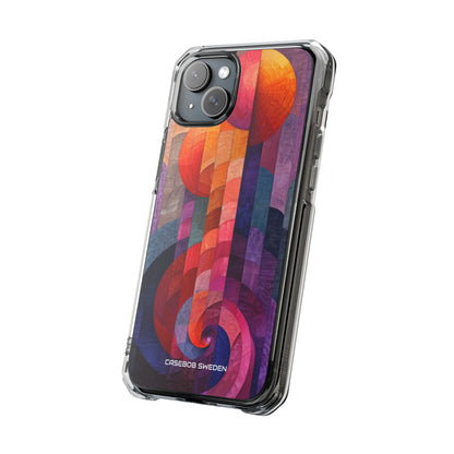 Purple Orange Abstract - Clear Impact iPhone 15 Phone Case