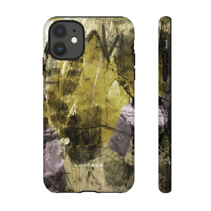 Yellow Grunge Art Phone Case - Protective Phone Case