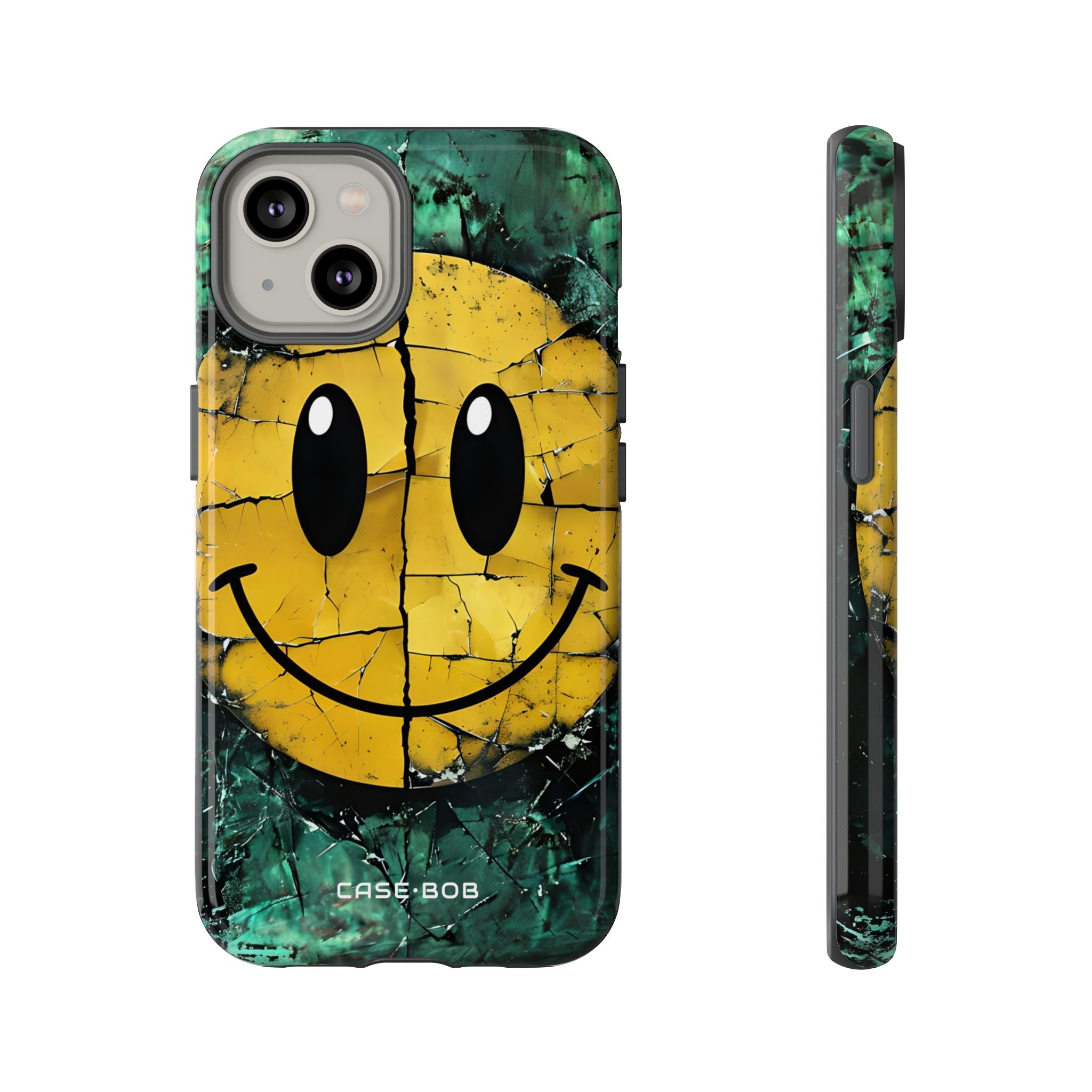 Cracked Smiley iPhone 14 Case - Tough
