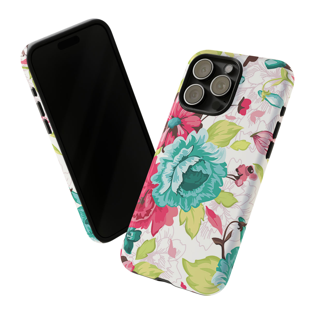 Vintage Flowers Pattern iPhone case (Protective) - Protective Phone Case